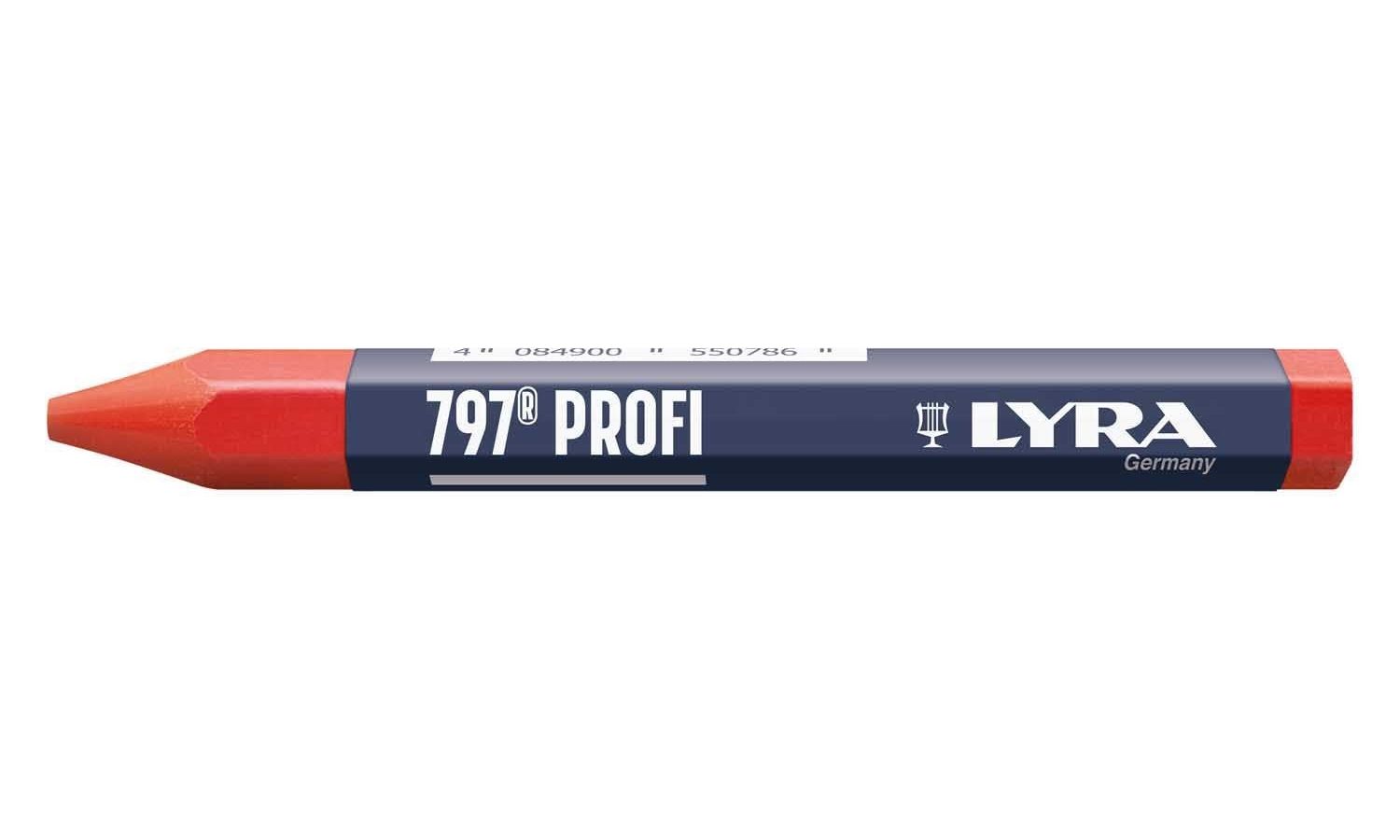 Lyra L4870017 797 PROFI Oil-Based Lumber & Marking Crayon Red 120mm (Box of 12)