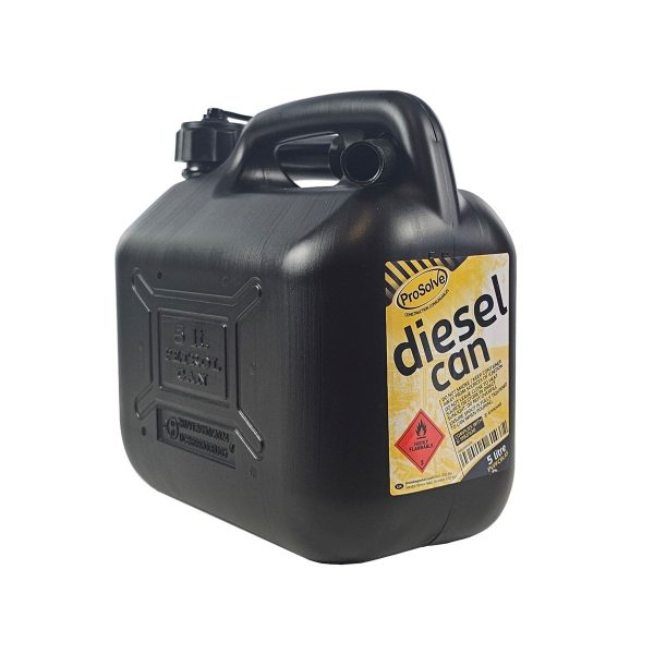 ProSolve PVPFCBLA5 Black Plastic Diesel Fuel Can 5L