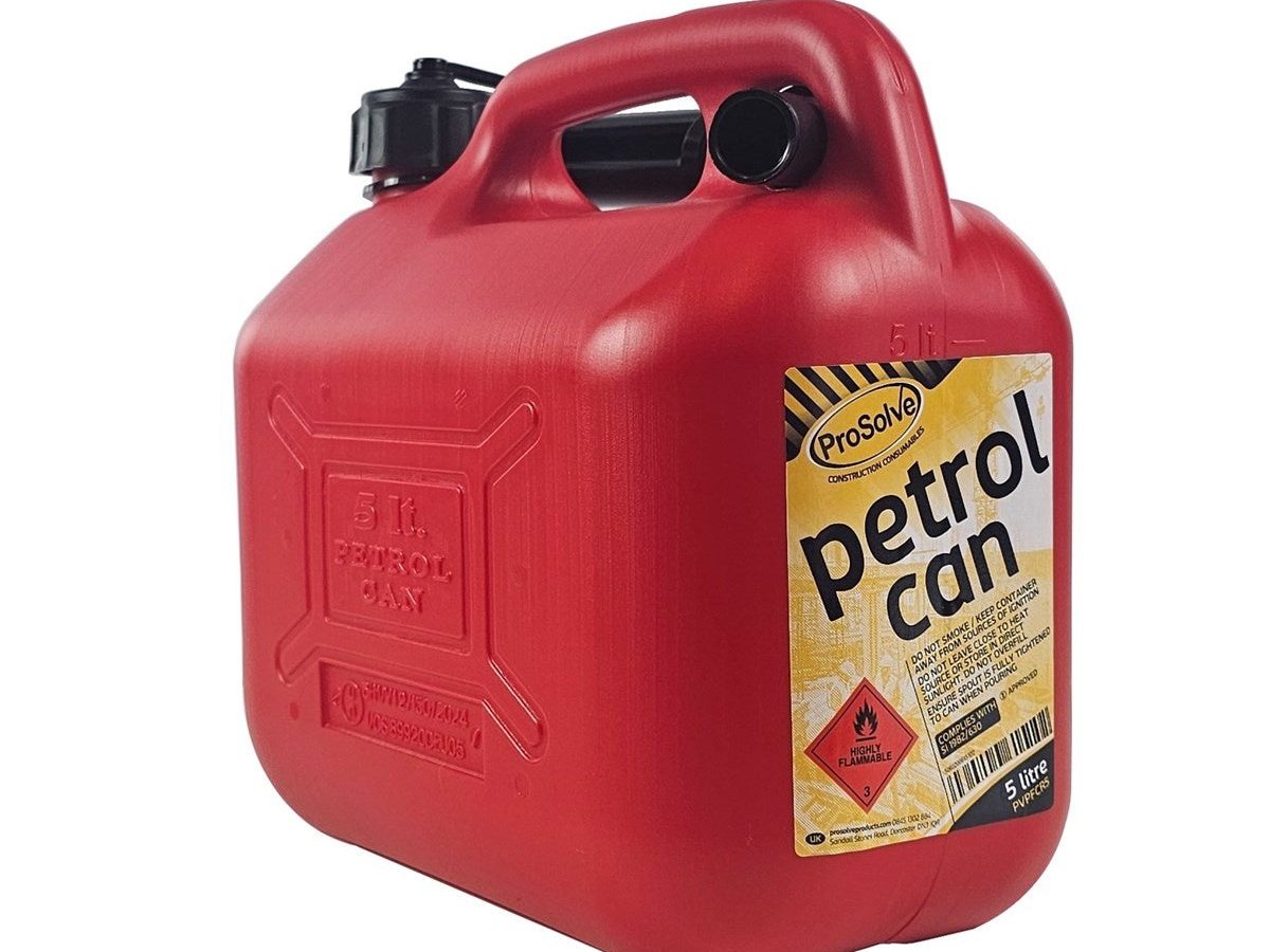 ProSolve PVPFCR5 Red Plastic Petrol Fuel Can 5L