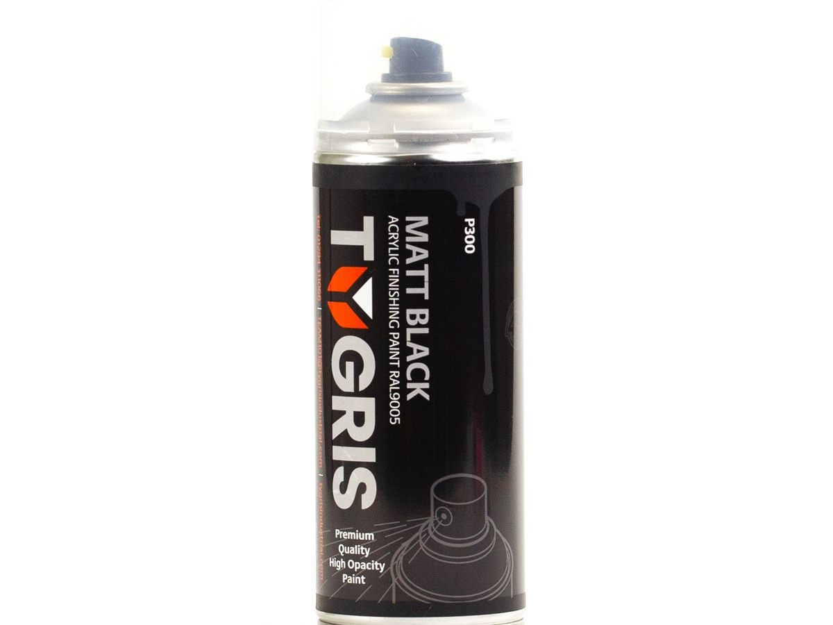 Tygris P300 Matt Black Paint 400ml (RAL 9005) (Box of 12)