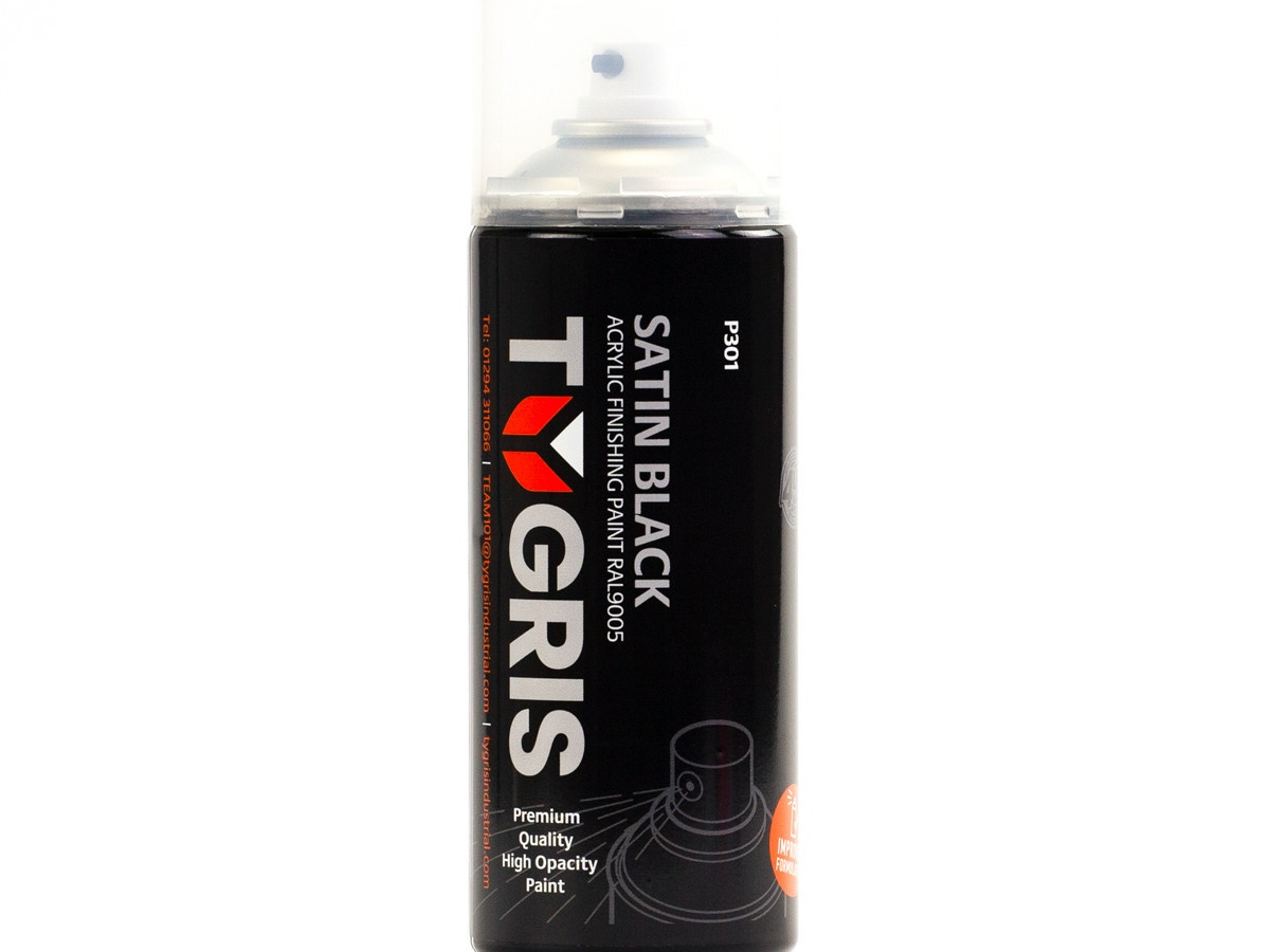 Tygris P301 Satin Black Paint 400ml (RAL 9005) (Box of 12)