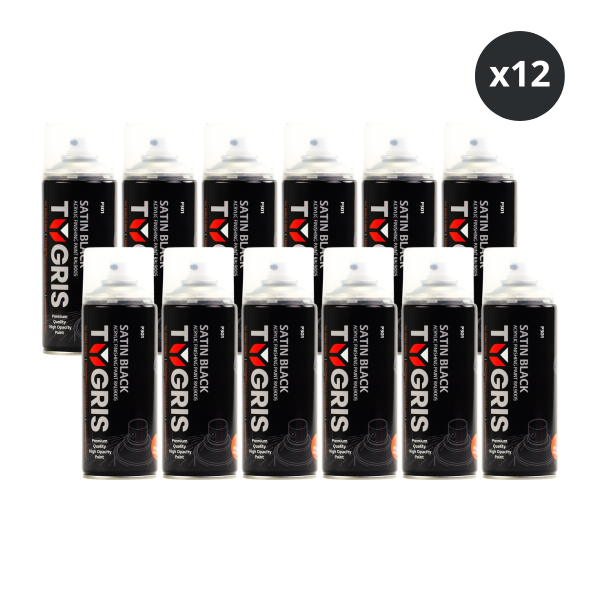 Tygris P301 Satin Black Paint 400ml (RAL 9005) (Box of 12)