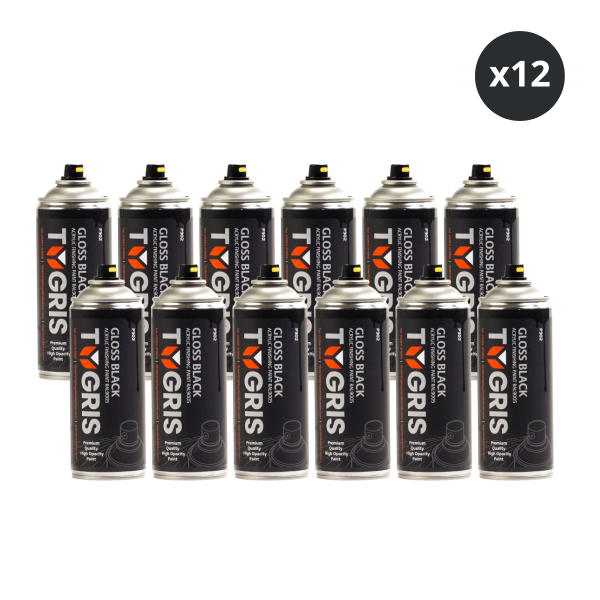 Tygris P302 Gloss Black Paint 400ml (RAL 9005) (Box of 12)