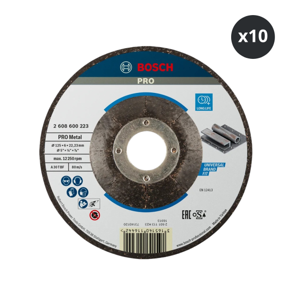 Bosch 2608600223 EXPERT Metal Grinding Disc 125mm (Pack of 10)