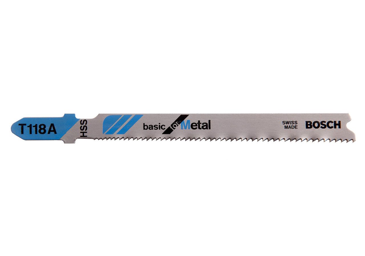 Bosch 2608631013 T118A HSS Basic Jigsaw Blade for Thin Metal 92mm (Pack of 5)