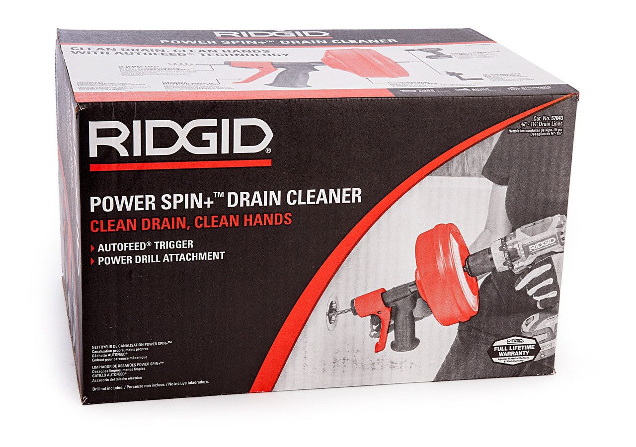Ridgid 57043 Power Spin+ Drain Cleaner with AUTOFEED Trigger