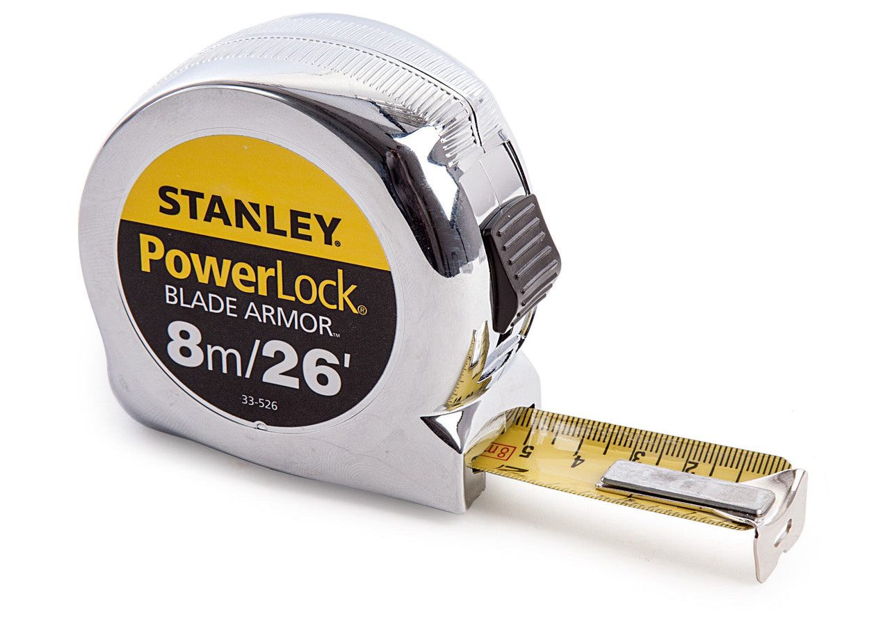 Stanley 0-33-526 Powerlock Metric/Imperial Tape Measure with Blade Armor 8m