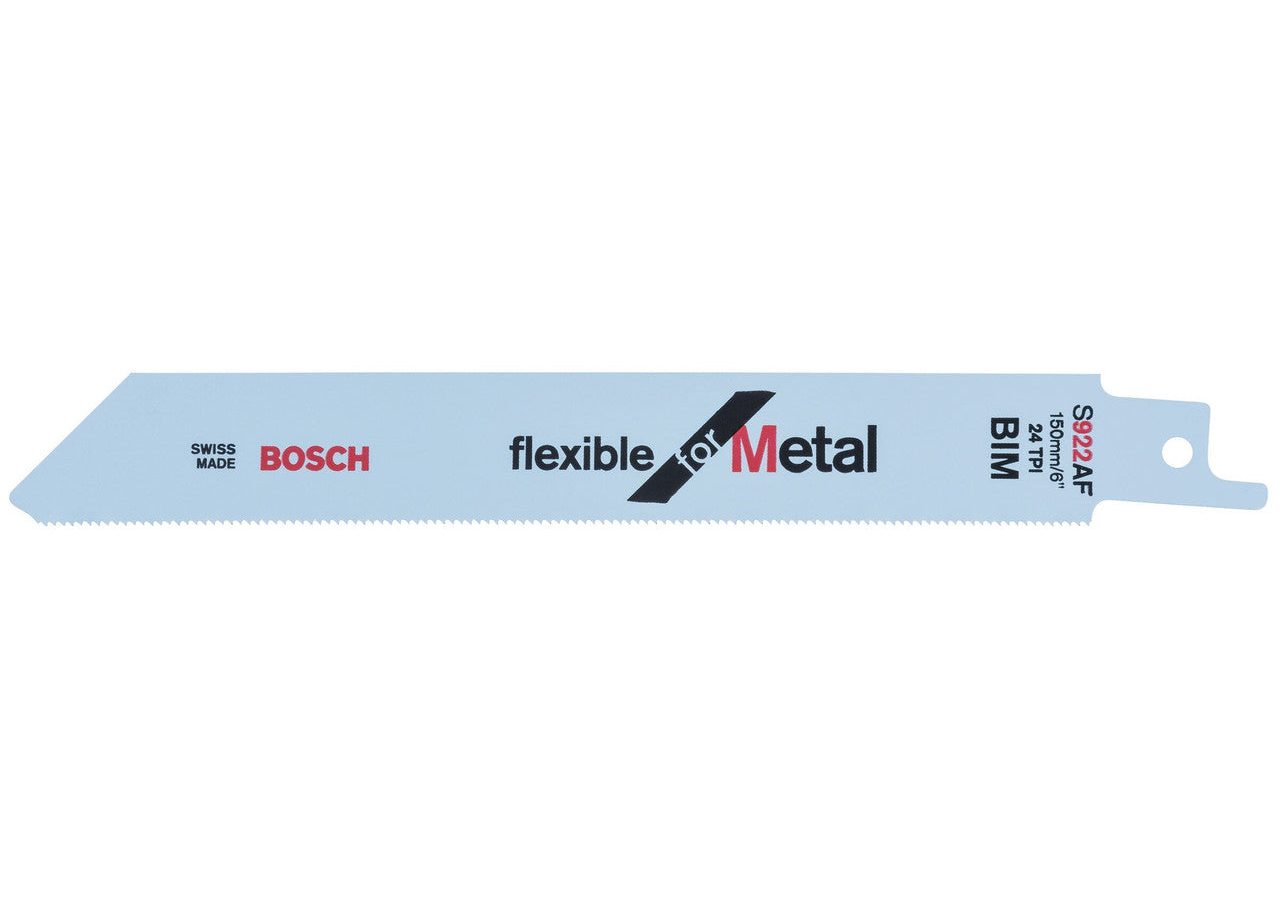 Bosch 2608656013 S922AF Bi-Metal Flexible Reciprocating Saw Blade for Thin Metal 150mm 24TPI (Pack of 5)