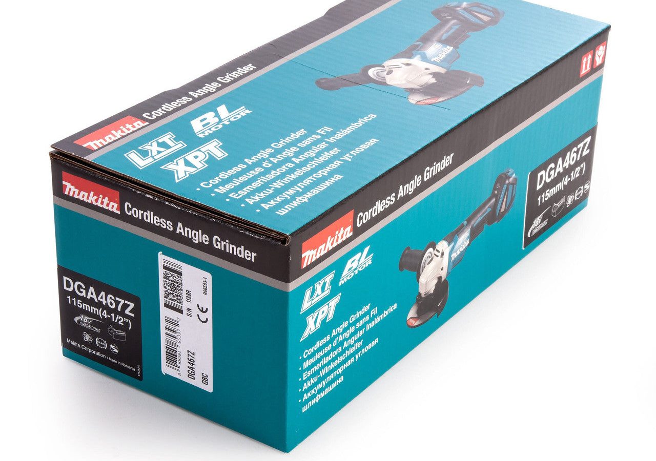 Makita DGA467Z LXT 18V Brushless Angle Grinder 115mm (Body Only)