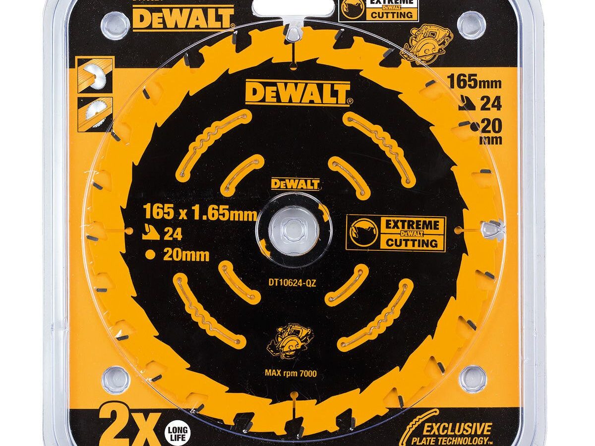 DeWalt DT10624-QZ ELITE Carbide Second Fix Circular Saw Blade for Wood 165 x 20mm x 24T