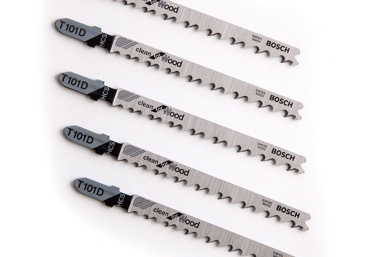 Bosch 2608630032 T101D HCS Clean Jigsaw Blade for Wood 100mm (Pack of 5)