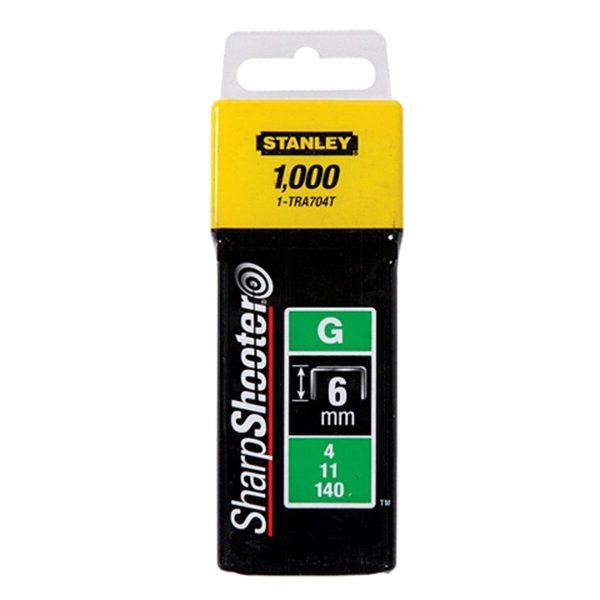 Stanley 1-TRA704T Heavy-Duty G Type Staples 6mm (Pack of 1000)