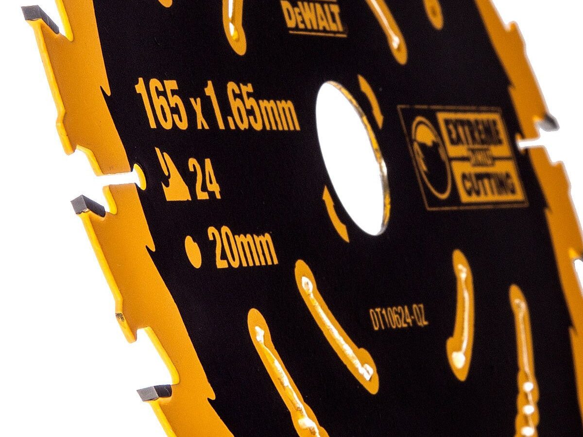 DeWalt DT10624-QZ ELITE Carbide Second Fix Circular Saw Blade for Wood 165 x 20mm x 24T