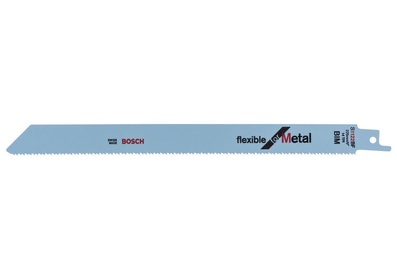 Bosch 2608656019 S1122BF Bi-Metal Flexible Reciprocating Saw Blade for Medium-Thick Metal 225mm 14TPI (Pack of 5)