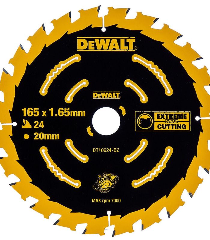 DeWalt DT10624-QZ ELITE Carbide Second Fix Circular Saw Blade for Wood 165 x 20mm x 24T