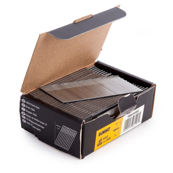 DeWalt DNBA1638GZ Galvanised 20° Angled Finish Nails 16Ga 38mm (Pack of 2500)