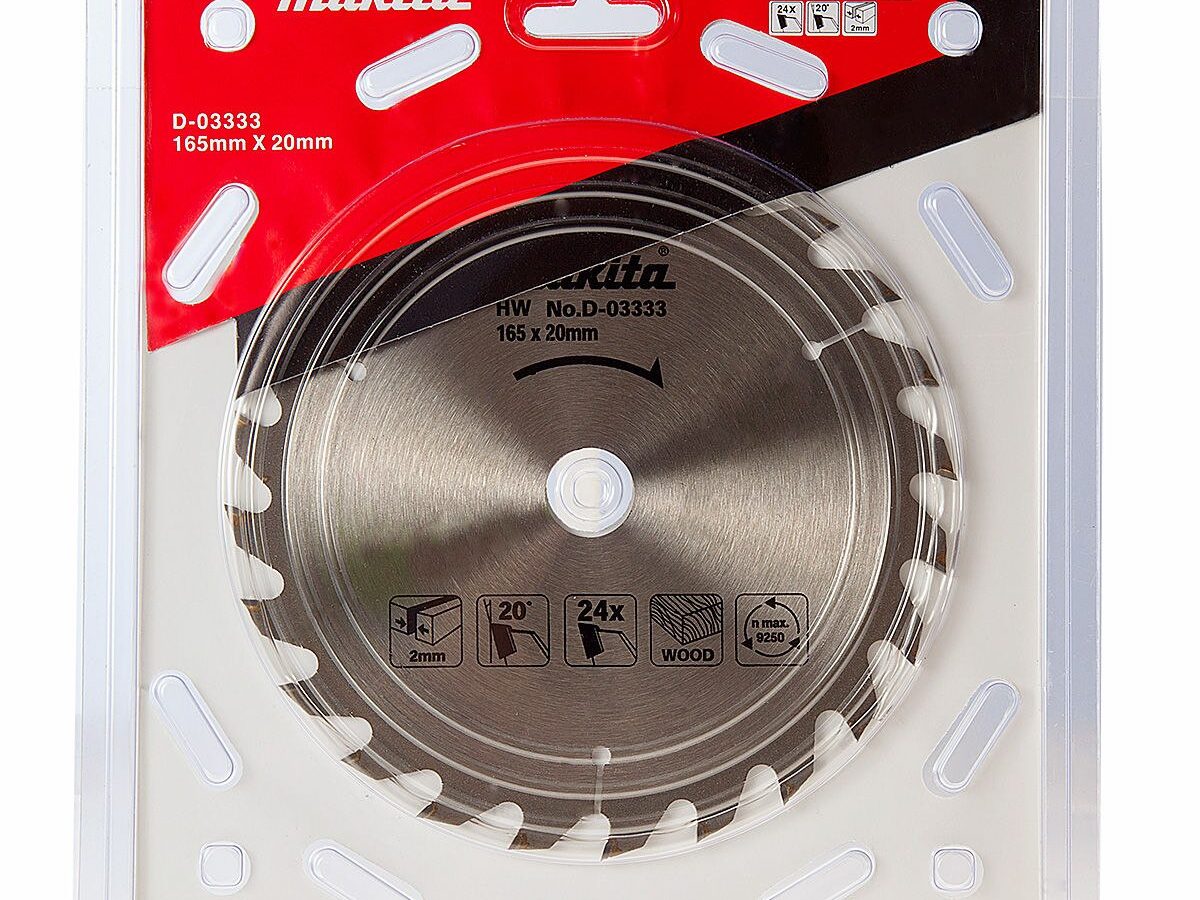 Makita D-03333 Standard TCT Circular Saw Blade for Wood 165 x 20mm x 24T