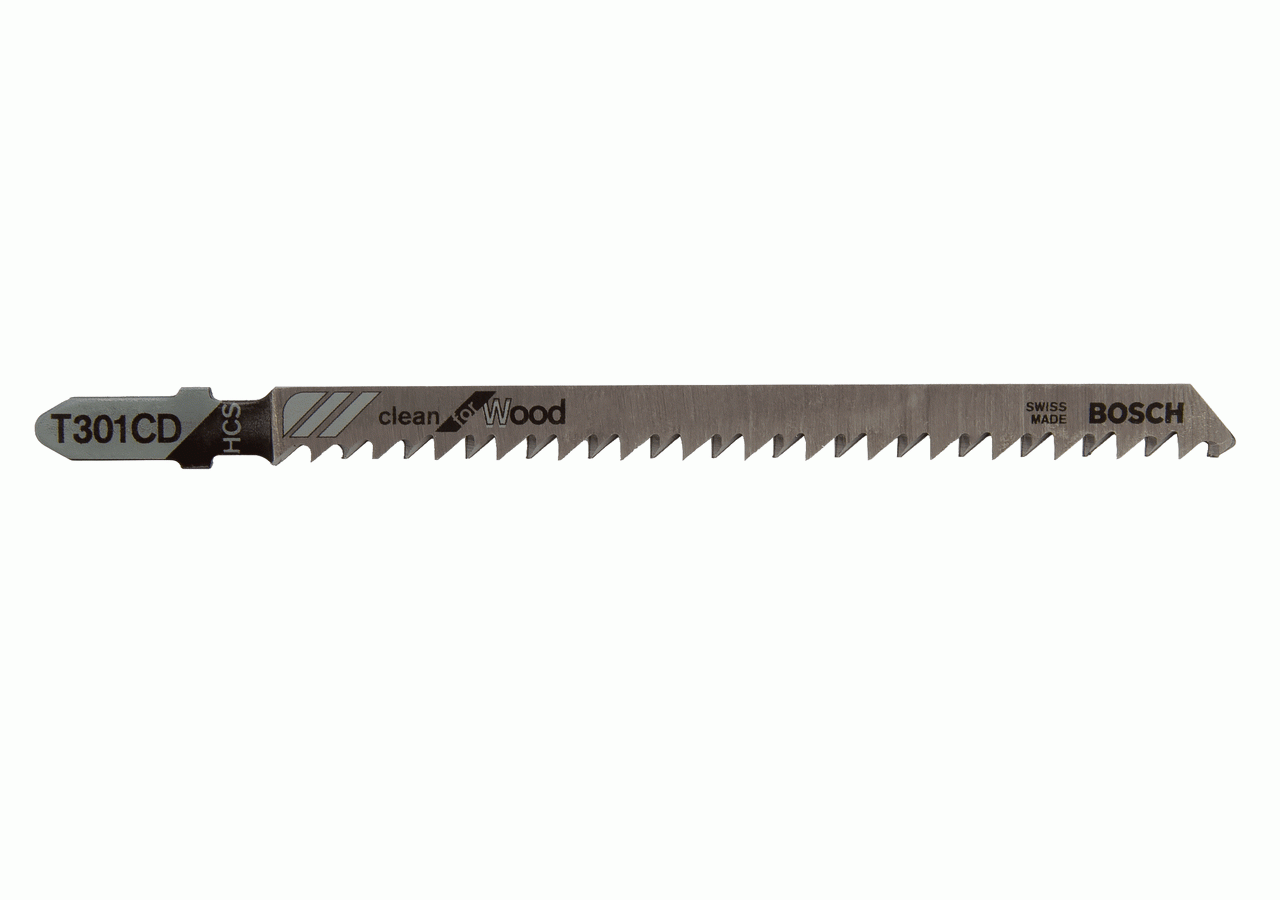 Bosch 2608637590 T301CD HCS Clean Jigsaw Blade for Wood 117mm (Pack of 5)