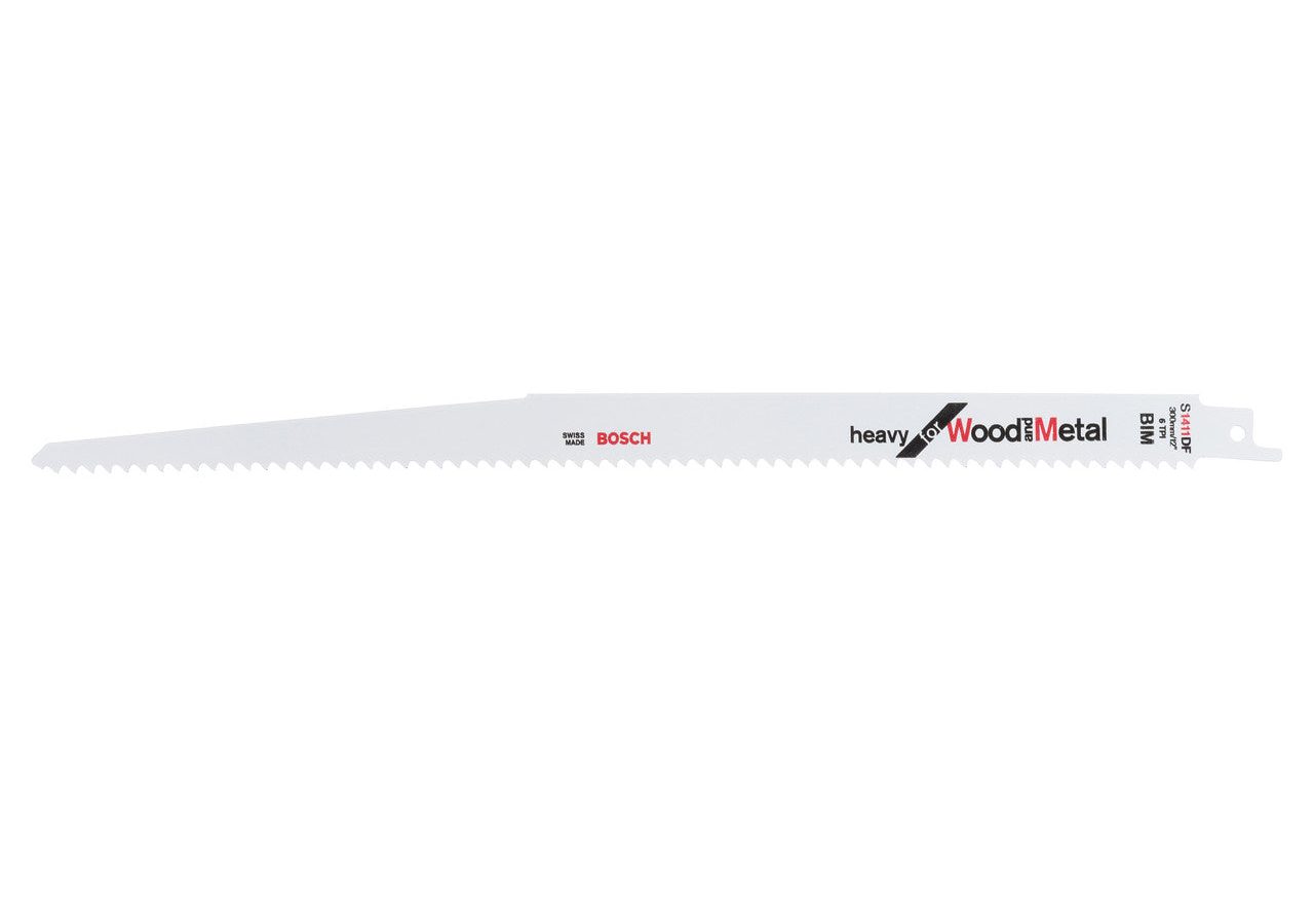 Bosch 2608654763 S1411DF Bi-Metal Heavy Demolition Reciprocating Saw Blade for Wood & Metal 300mm 6TPI (Pack of 5)