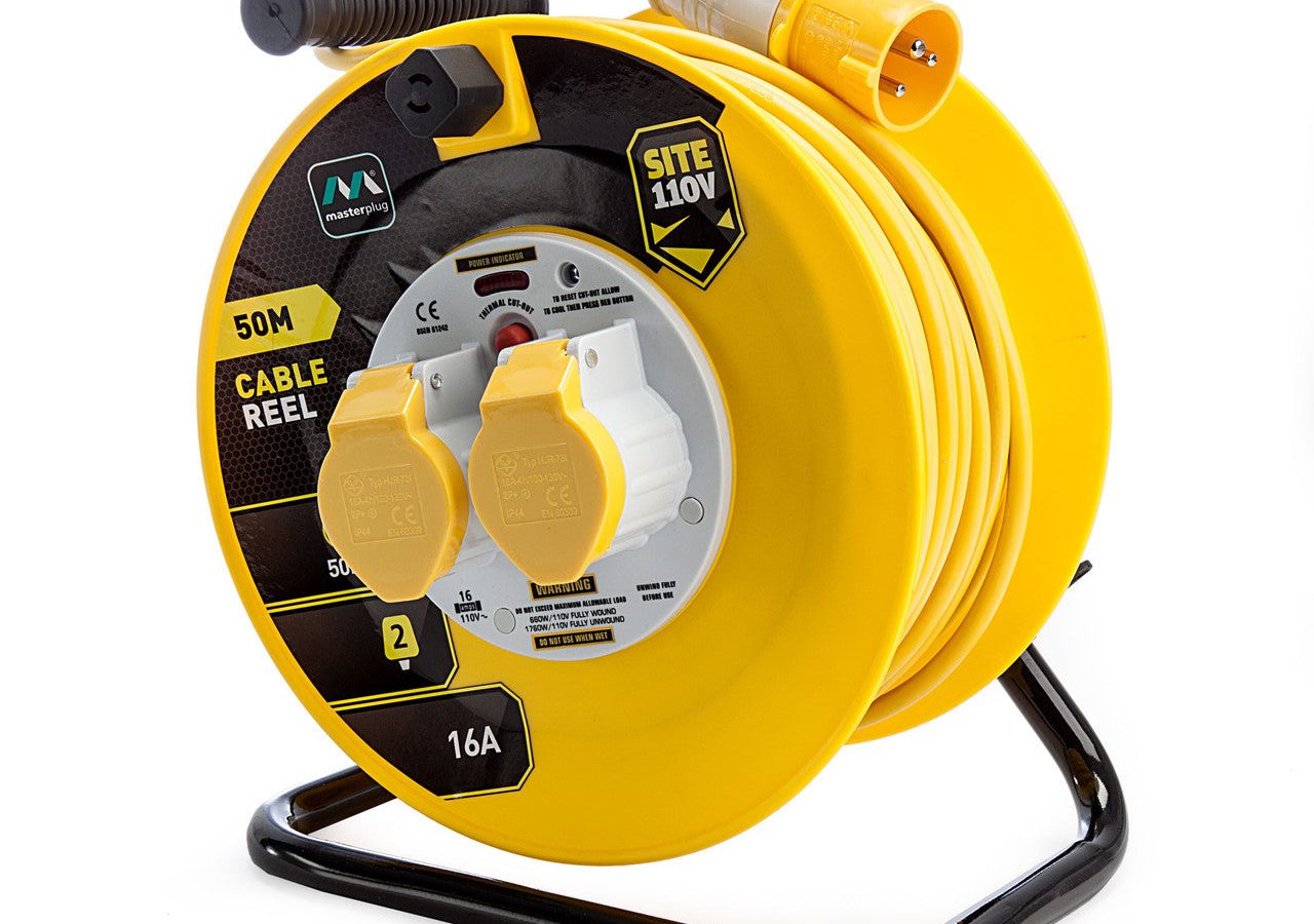Masterplug LVCT5016-2-MP Cable Reel 2 Socket 16A 50m (110V)