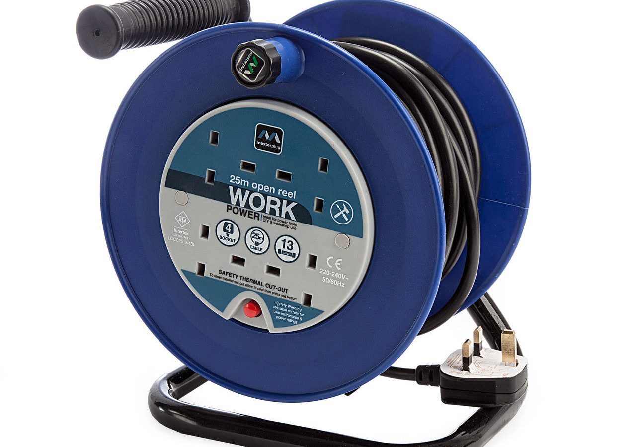 Masterplug LDCC2513-4BL-MP Cable Reel 4 Socket 13A 25m Blue (240V)