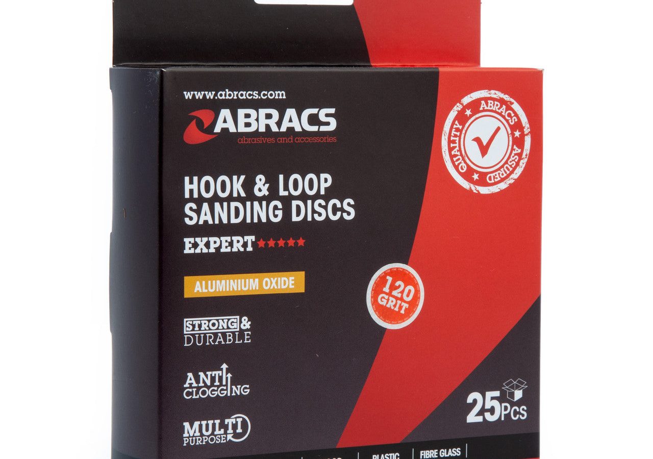 Abracs ABHL8125120 Expert Hook & Loop Sanding Disc 125mm 120 Grit (Pack of 25)