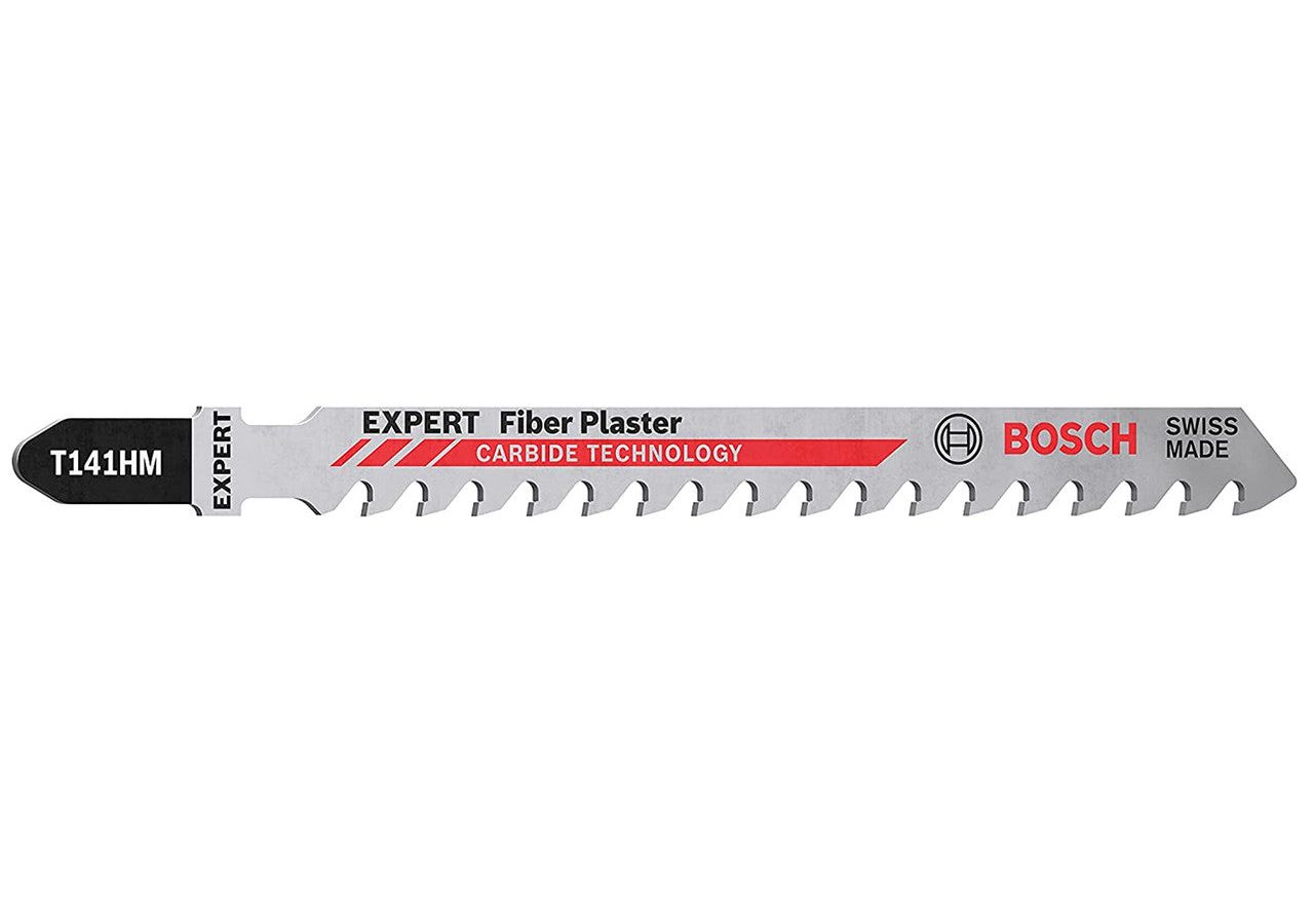 Bosch 2608900563 EXPERT T141HM Carbide Jigsaw Blade for Fibre Cement & Plasterboard 100mm 6TPI (Pack of 3)