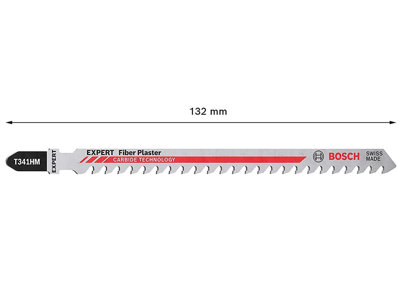 Bosch 2608900564 EXPERT T341HM Carbide Jigsaw Blade for Fibre Cement & Plasterboard 132mm 6TPI (Pack of 3)