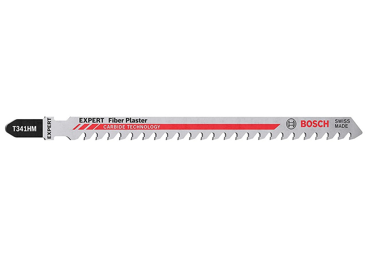 Bosch 2608900564 EXPERT T341HM Carbide Jigsaw Blade for Fibre Cement & Plasterboard 132mm 6TPI (Pack of 3)