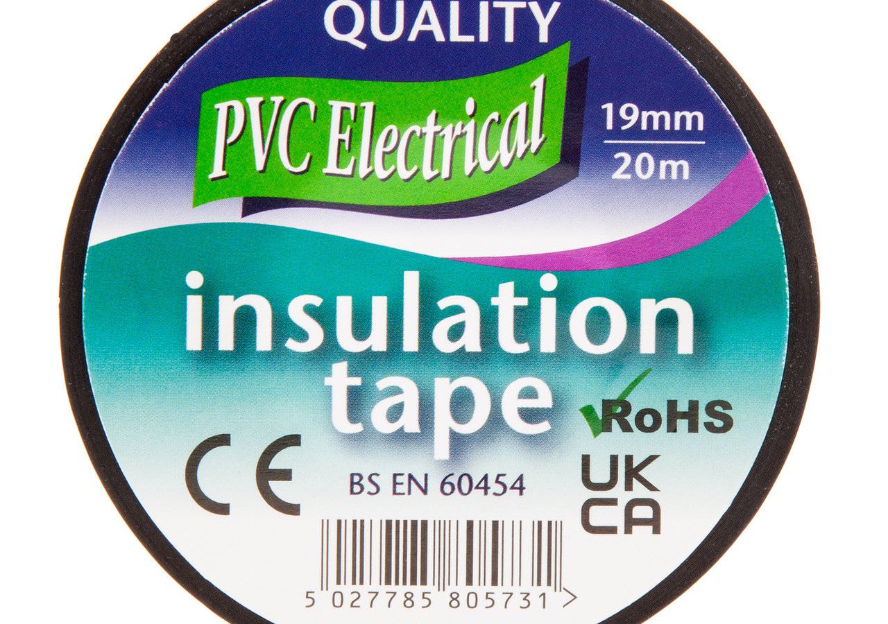Ultratape 00351920BK Black PVC Electrical Insulation Tape 19mm x 20m