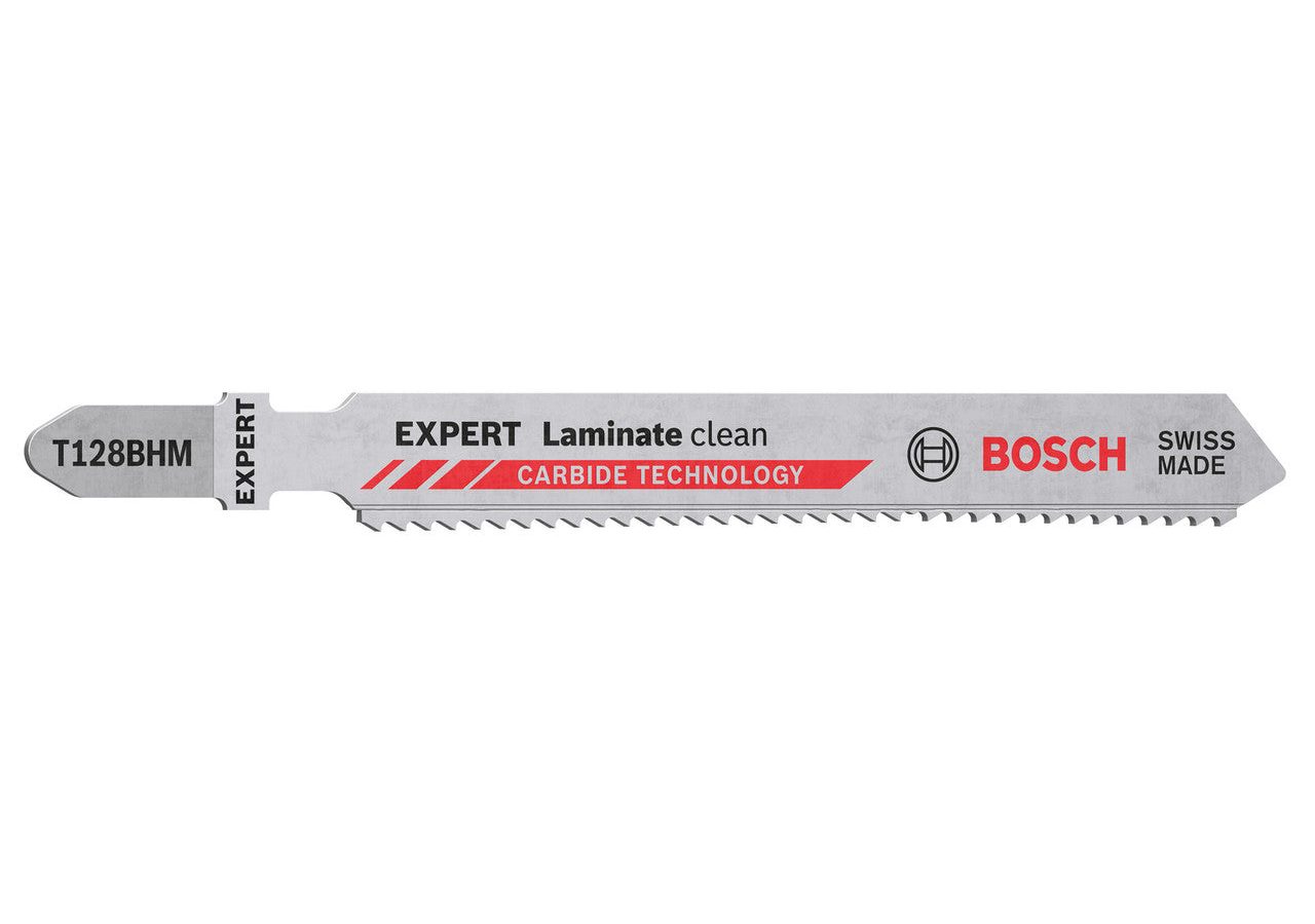 Bosch 2608900542 EXPERT T128BHM Carbide Clean Jigsaw Blade for Laminate 92mm 14TPI (Pack of 3)