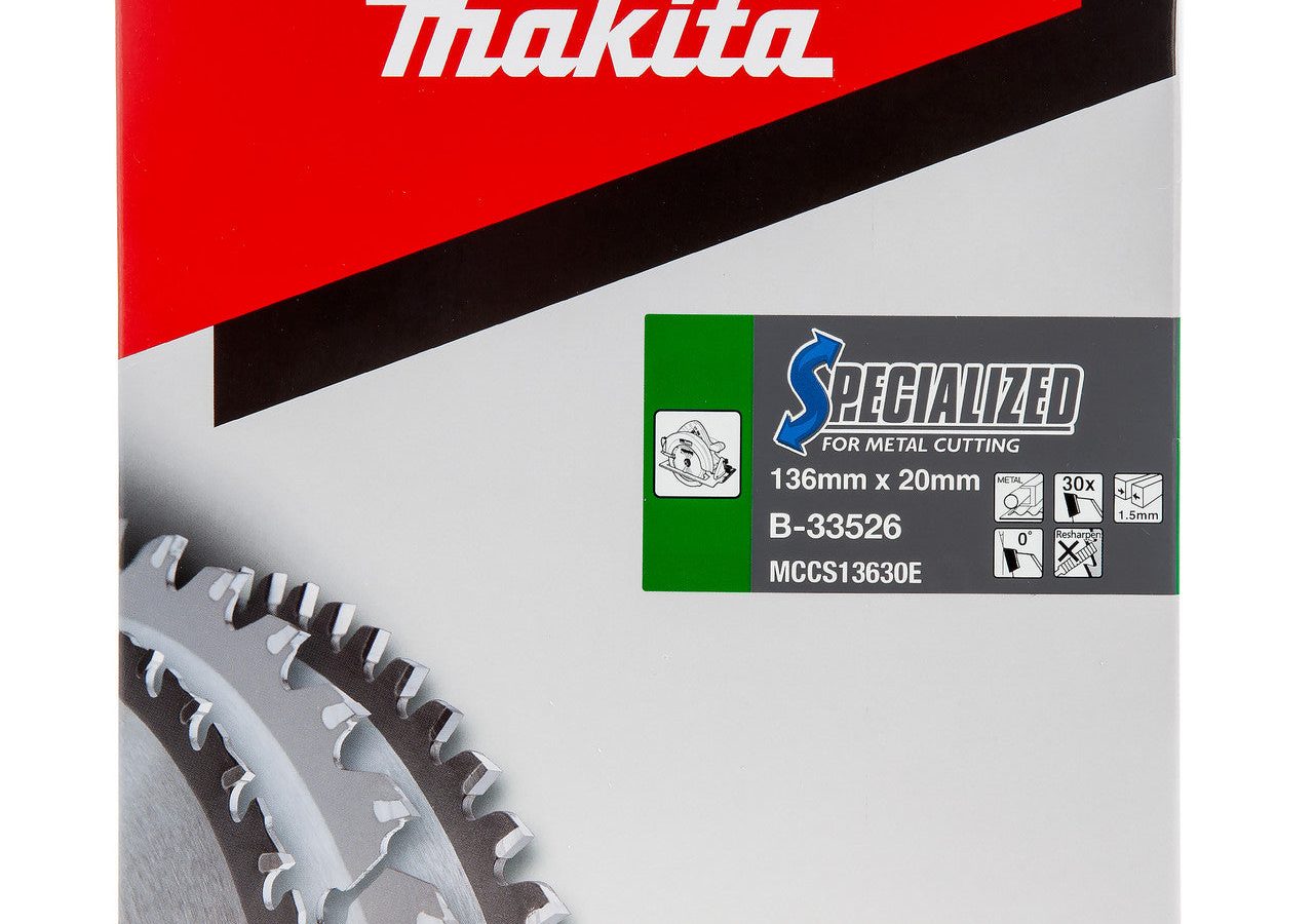 Makita B-33526 SPECIALIZED TCT Circular Saw Blade for Mild Steel 136 x 20mm x 30T