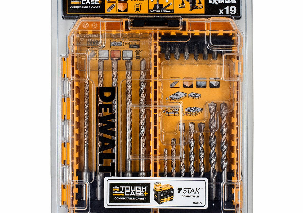 DeWalt DT70754-QZ SDS Plus Masonry Drill Bit Set with Screwdriver Bits (19 Piece)