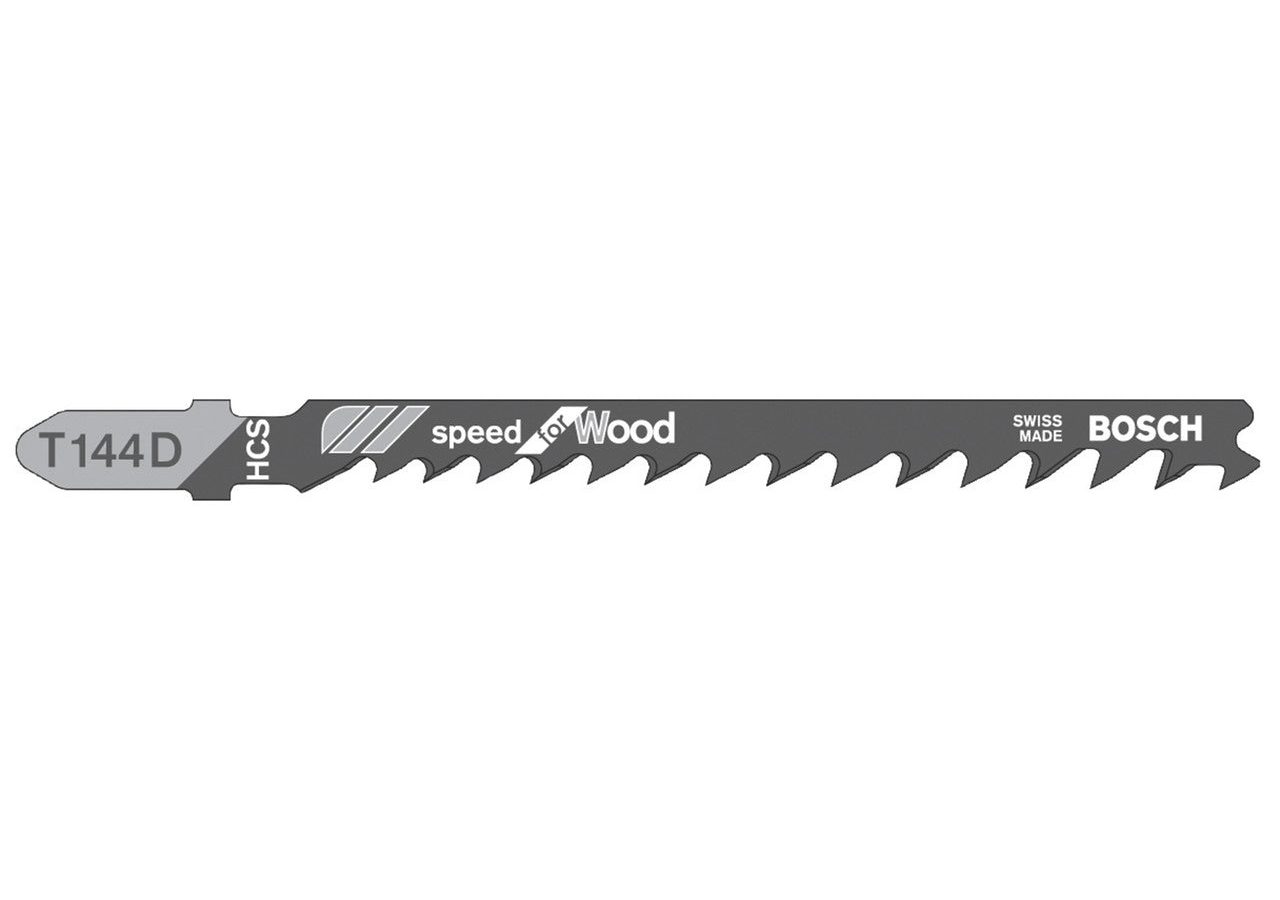 Bosch 2608630040 T144D HCS Speed Jigsaw Blade for Wood 100mm (Pack of 5)