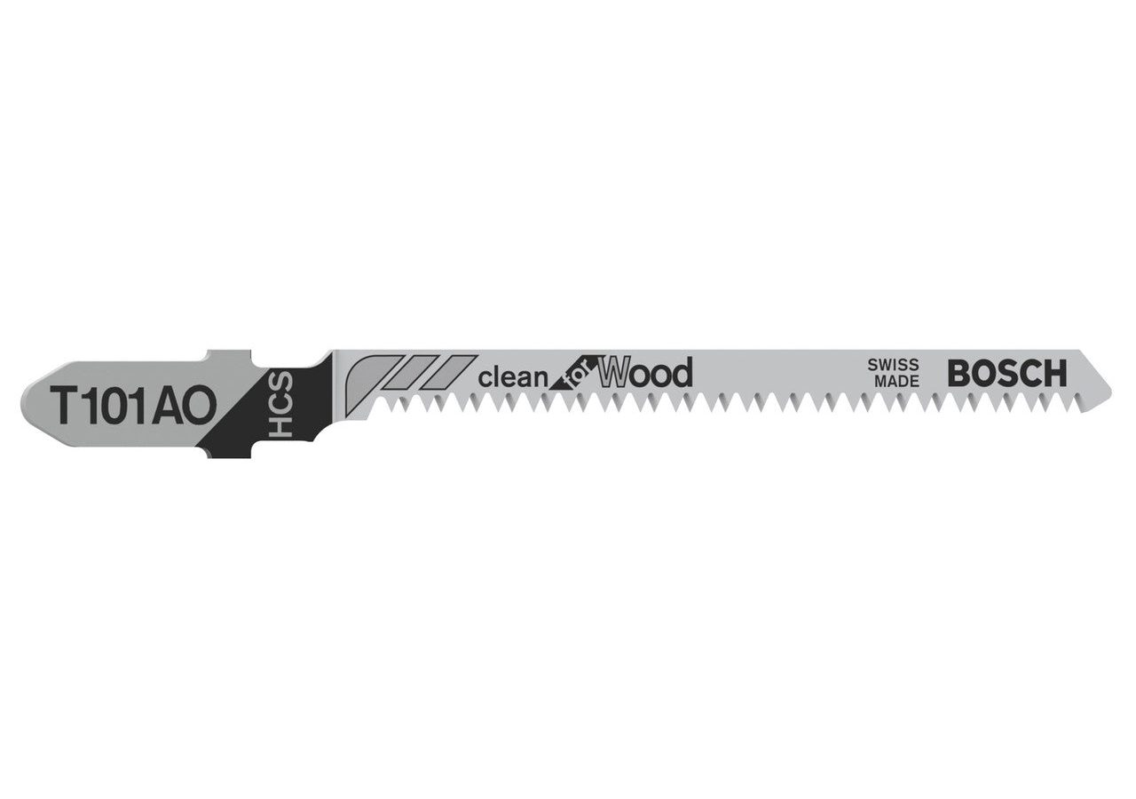Bosch 2608630031 T101AO HCS Clean Curve Jigsaw Blade for Wood 83mm (Pack of 5)