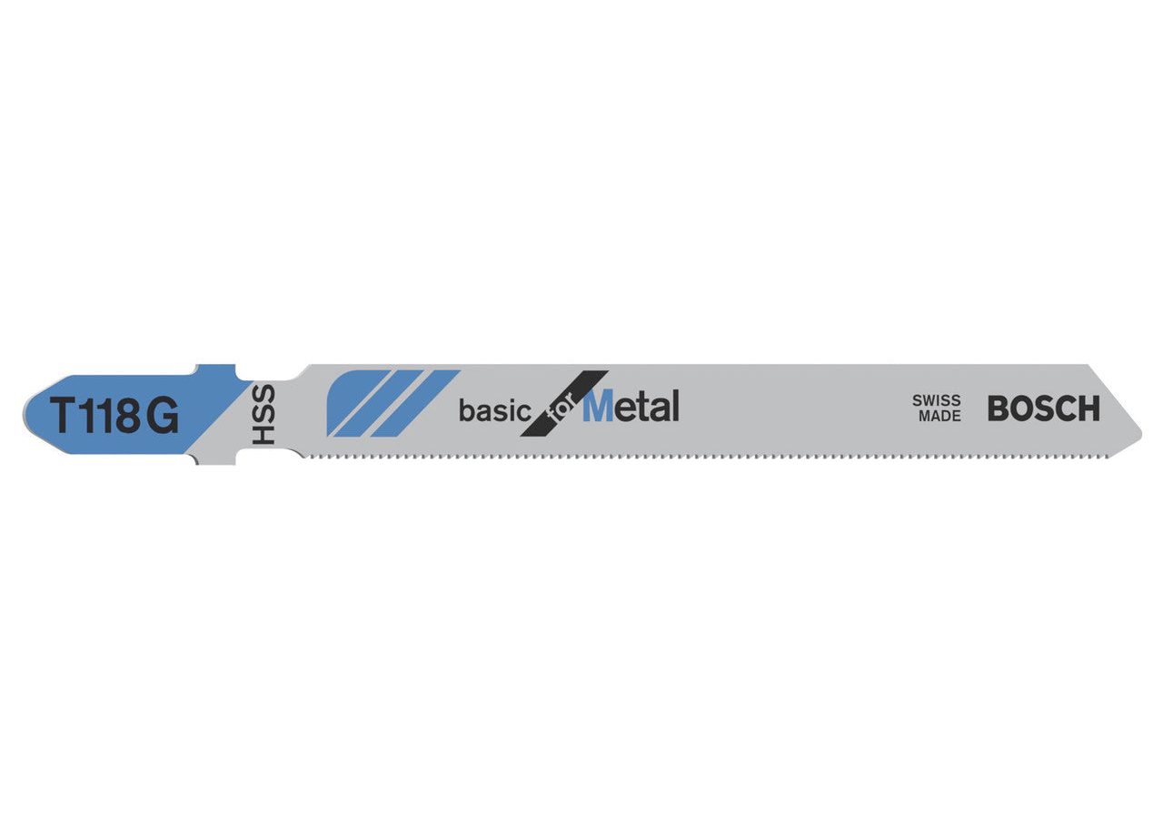 Bosch 2608631012 T118G HSS Basic Jigsaw Blade for Very Thin Metal 92mm 36TPI (Pack of 5)