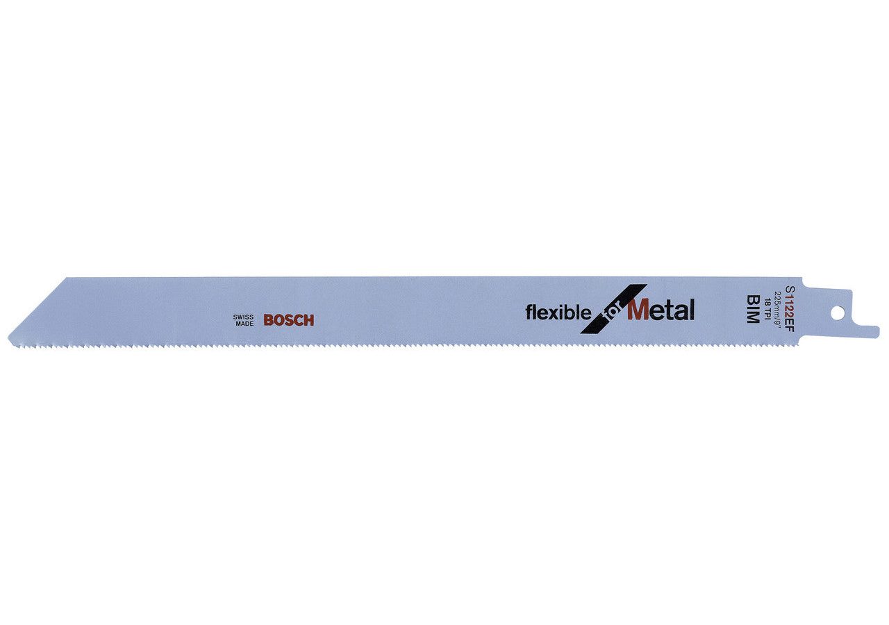 Bosch 2608656020 S1122EF Bi-Metal Flexible Reciprocating Saw Blade for Thin Metal 225mm 18TPI (Pack of 5)