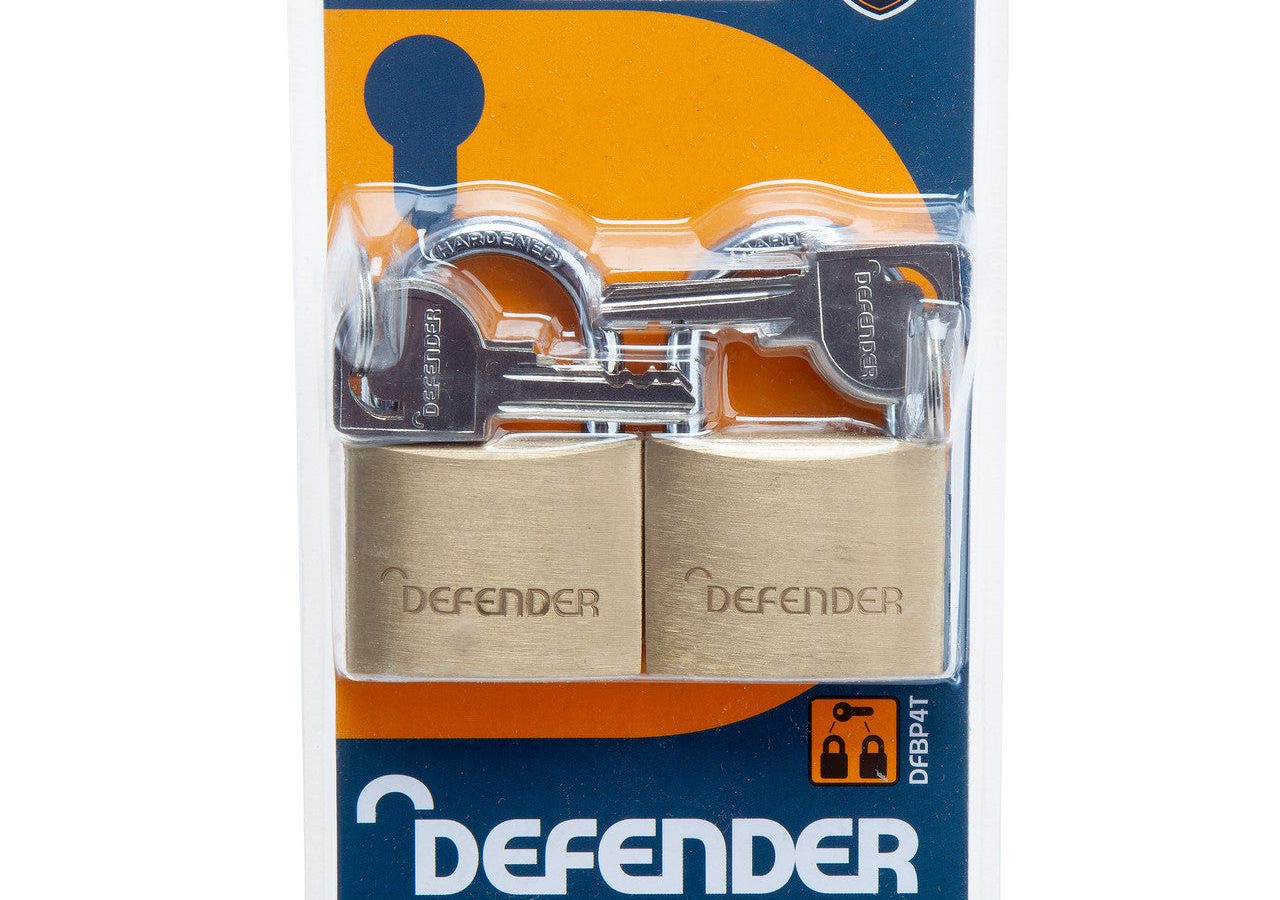 Squire DFBP4T Defender Brass Padlocks 40mm (Pack of 2)
