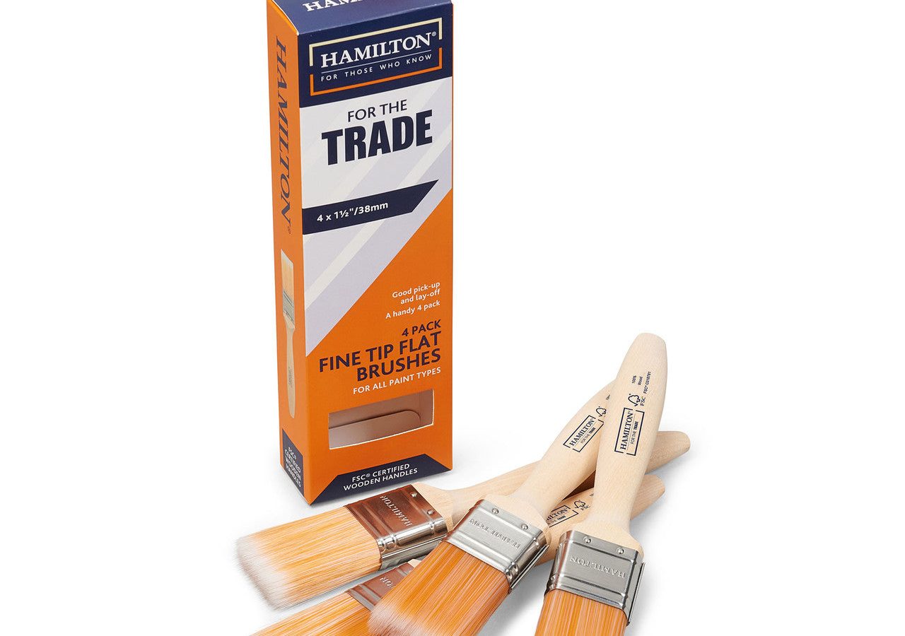 Hamilton 3100104-15 For The Trade Fine Tip Flat Brush 1.5″ (Pack of 4)
