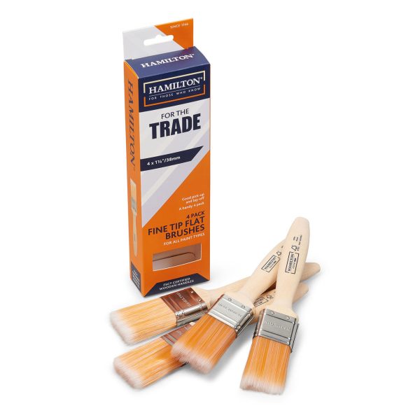 Hamilton 3100104-15 For The Trade Fine Tip Flat Brush 1.5" (Pack of 4)