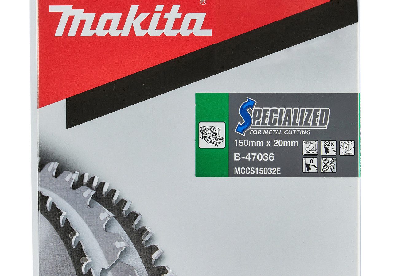 Makita B-47036 SPECIALIZED TCT Circular Saw Blade for Mild Steel 150 x 20mm x 32T