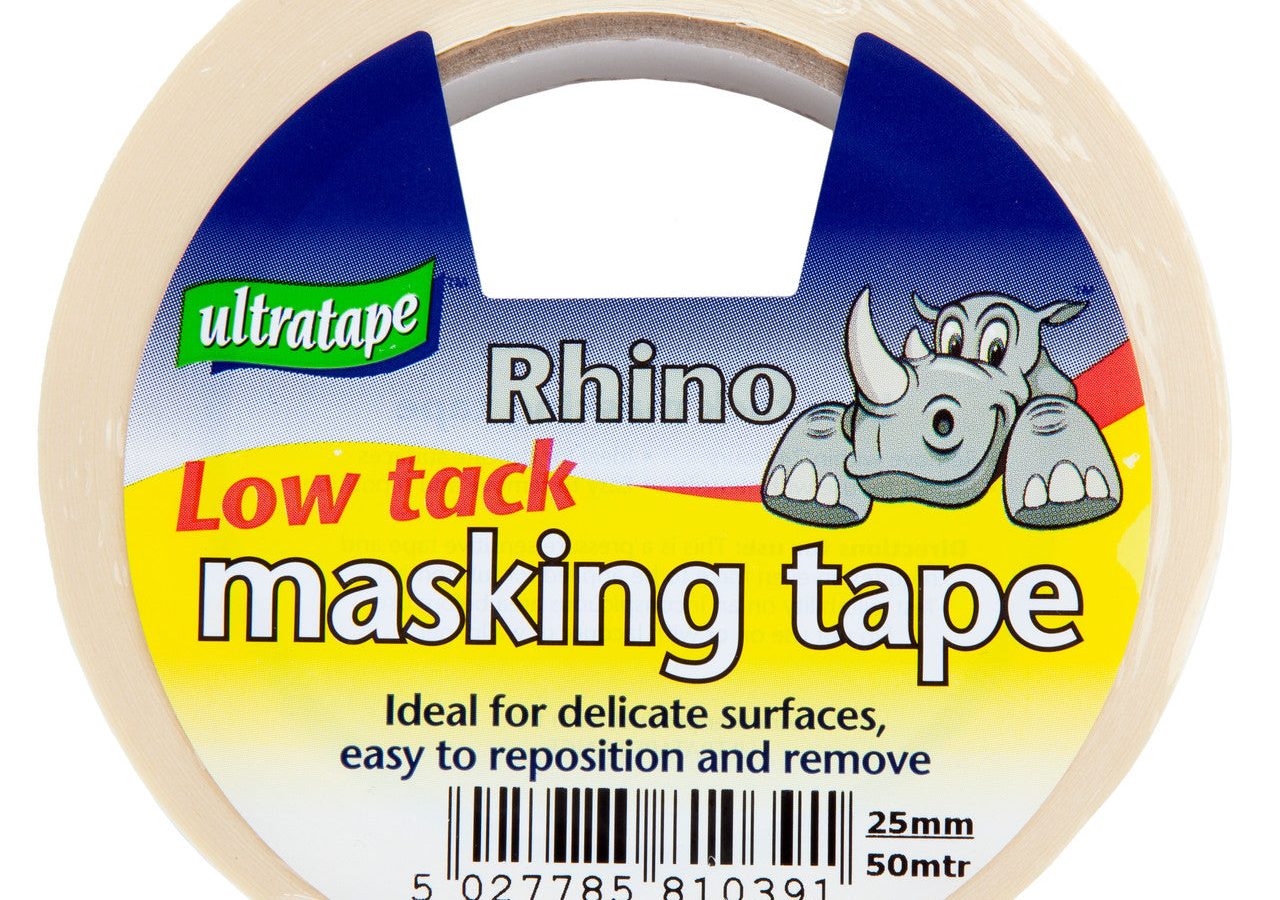 Ultratape 00572550RH Rhino Low Tack Masking Tape 25mm x 50m