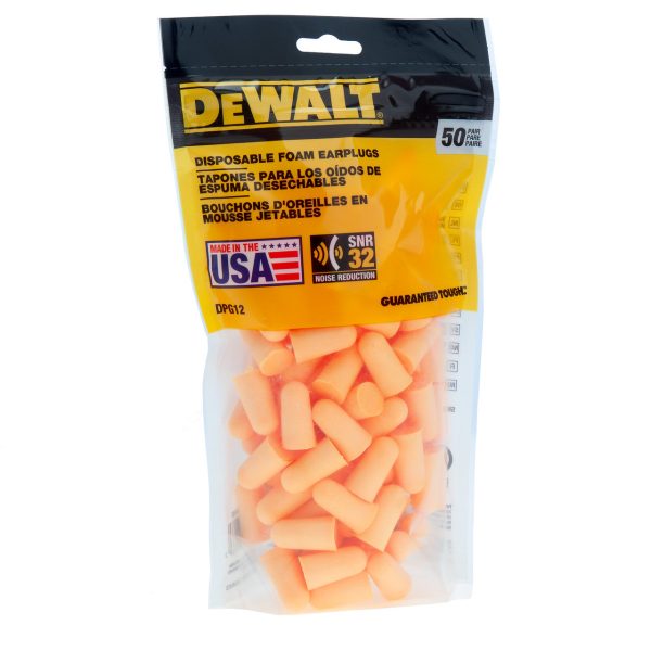 DeWalt DPG12BG50 EU Smaller Disposable Foam Earplugs (Pack of 50)
