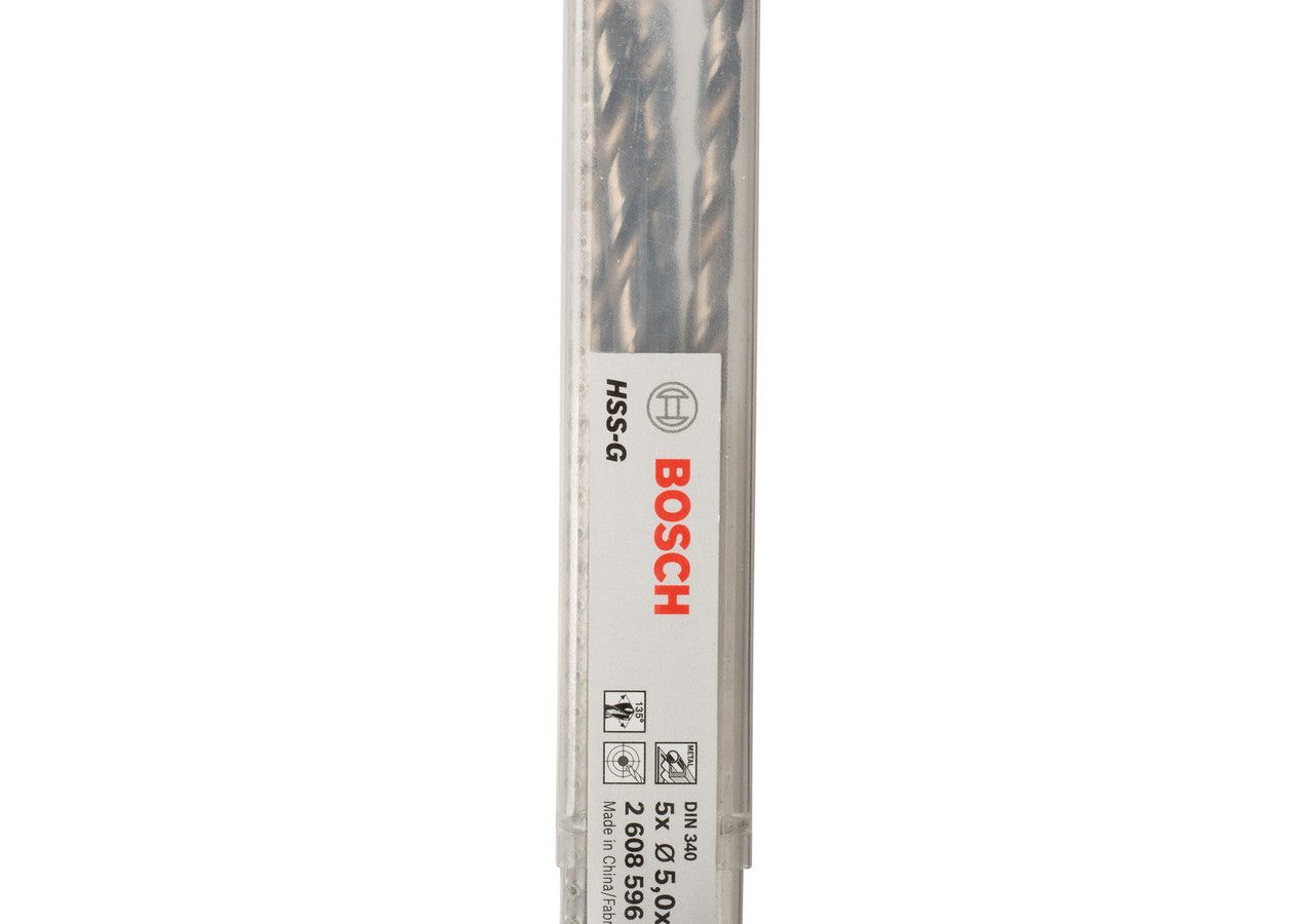 Bosch 2608596820 PRO HSS-G Long Length Ground Twist Drill Bit for Metal 5 x 87 x 132mm (Pack of 5)