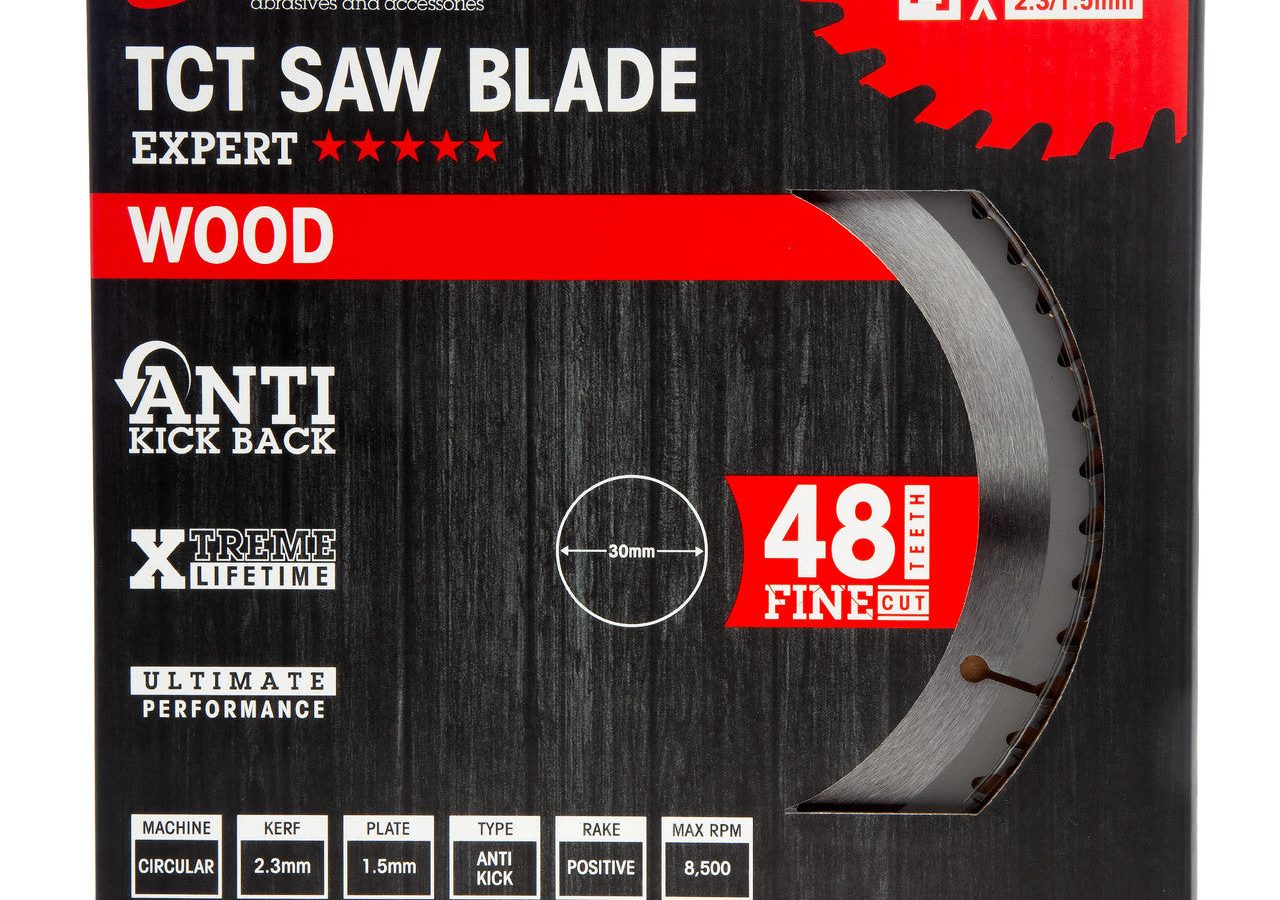 Abracs TCT18448 Expert TCT Fine Cut Circular Saw Blade for Wood 184 x 30mm x 48T