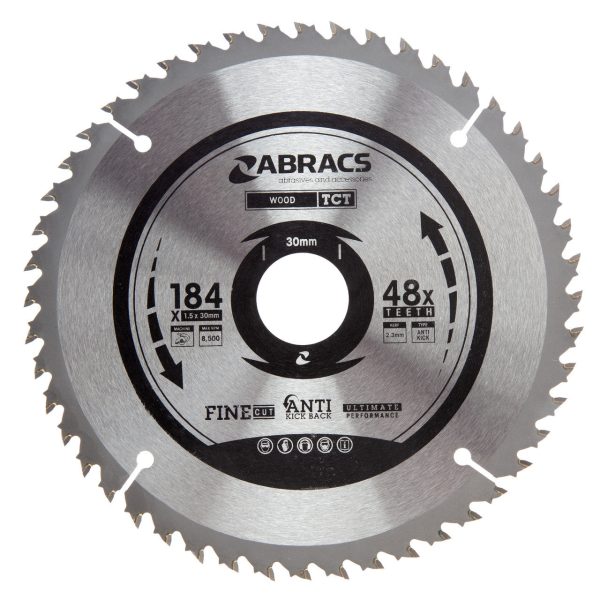 Abracs TCT18448 Expert TCT Fine Cut Circular Saw Blade for Wood 184 x 30mm x 48T