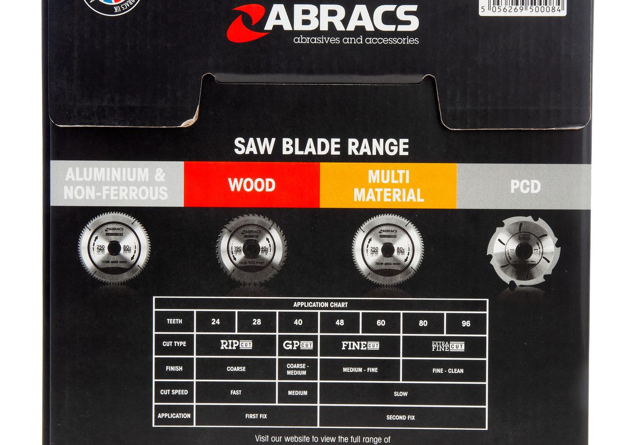 Abracs TCT18448 Expert TCT Fine Cut Circular Saw Blade for Wood 184 x 30mm x 48T