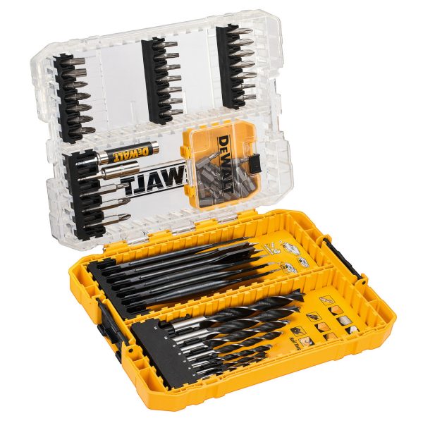 DeWalt DT70758-QZ Drill Drive Bit Set with Brad Point & EXTREME Flat Wood Bits (57 Piece)