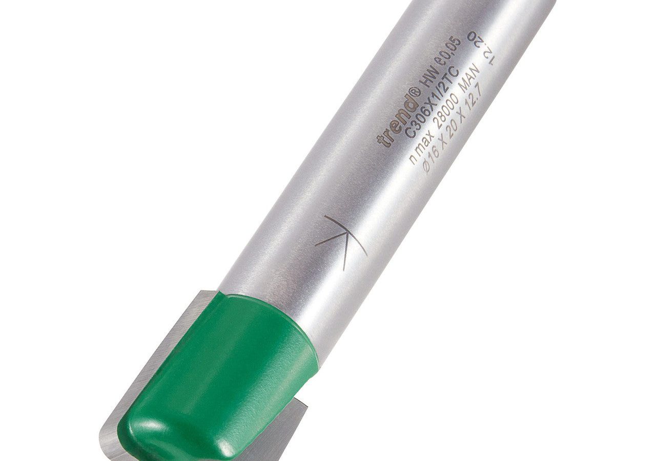 Trend C306X1/2TC CraftPro TCT Flat Draining Groove Router Cutter 16mm x 2.5mm Radius 1/2″ Shank