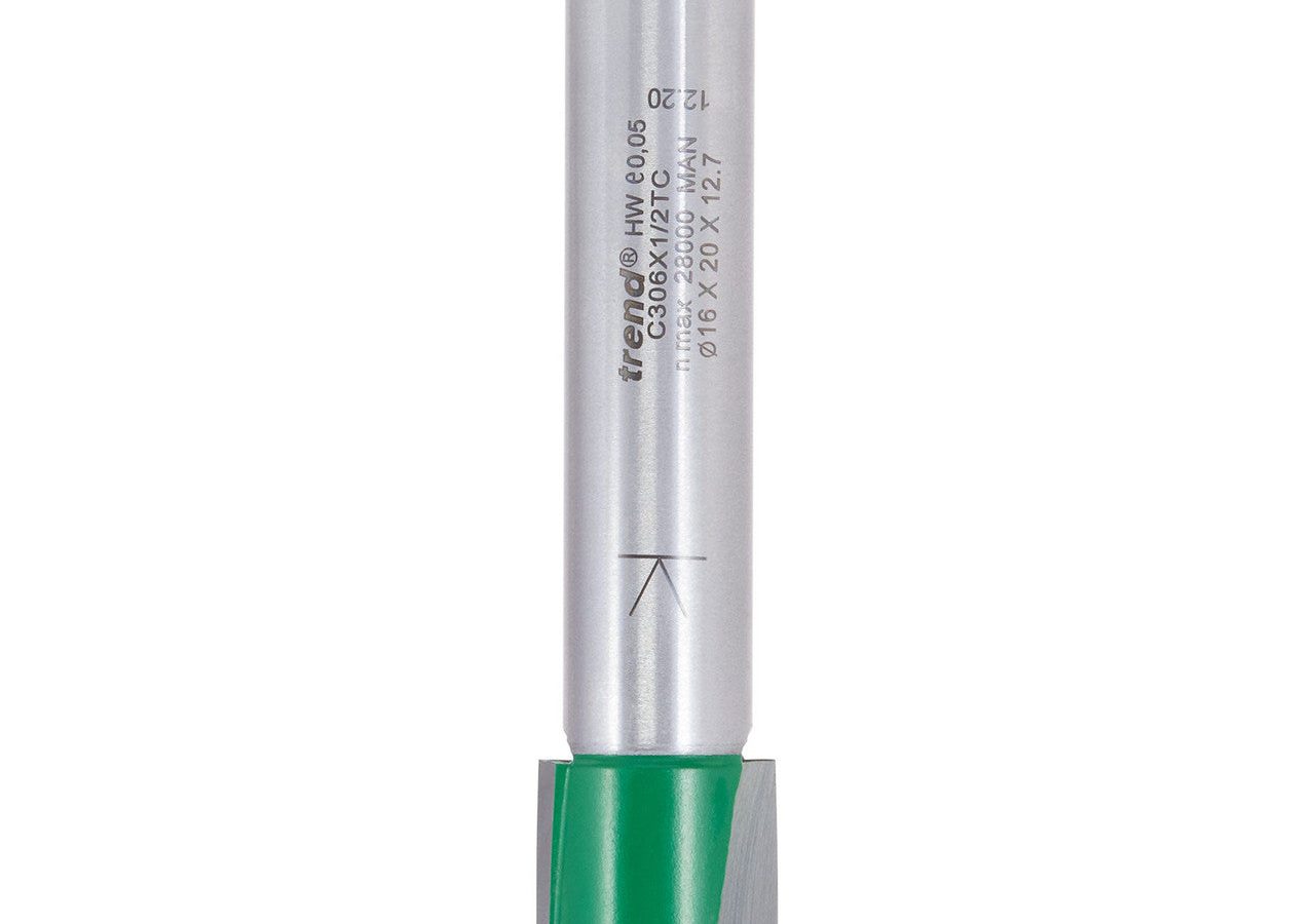 Trend C306X1/2TC CraftPro TCT Flat Draining Groove Router Cutter 16mm x 2.5mm Radius 1/2″ Shank